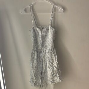 Hollister Kids White and Blue Floral Romper
